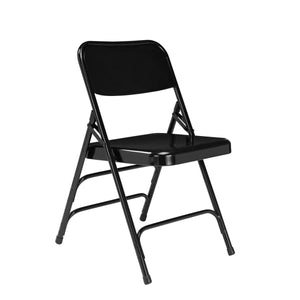 Deluxe All-Steel Triple Brace Double Hinge Folding Chair (Carton of 4)-Chairs-Black-