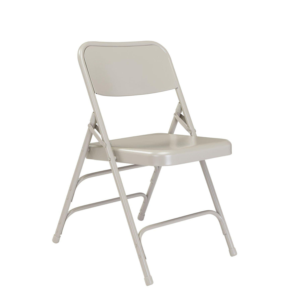 Deluxe All-Steel Triple Brace Double Hinge Folding Chair (Carton of 4)-Chairs-Grey-