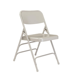 Deluxe All-Steel Triple Brace Double Hinge Folding Chair (Carton of 4)-Chairs-Grey-