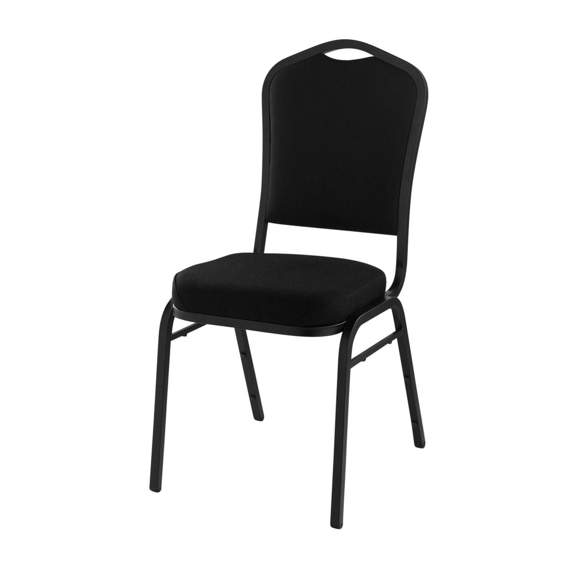 Deluxe Upholstered Silhouette Stack Chair-Chairs-Ebony Black Fabric/Black Sandtex Frame-