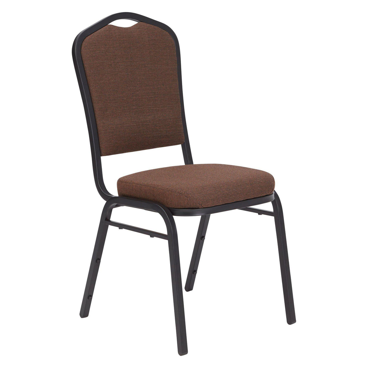 Deluxe Upholstered Silhouette Stack Chair-Chairs-Natural Chocolatier Fabric/Black Sandtex Frame-