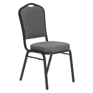 Deluxe Upholstered Silhouette Stack Chair-Chairs-Natural Greystone Fabric/Black Sandtex Frame-