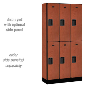 Designer Wood Lockers, 12"-Wide Double Tier, 6 Feet High, 15" Deep-Lockers-3 Wide-Cherry-