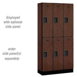 Designer Wood Lockers, 12"-Wide Double Tier, 6 Feet High, 15" Deep-Lockers-3 Wide-Mahogany-