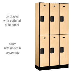 Designer Wood Lockers, 12"-Wide Double Tier, 6 Feet High, 15" Deep-Lockers-3 Wide-Maple-