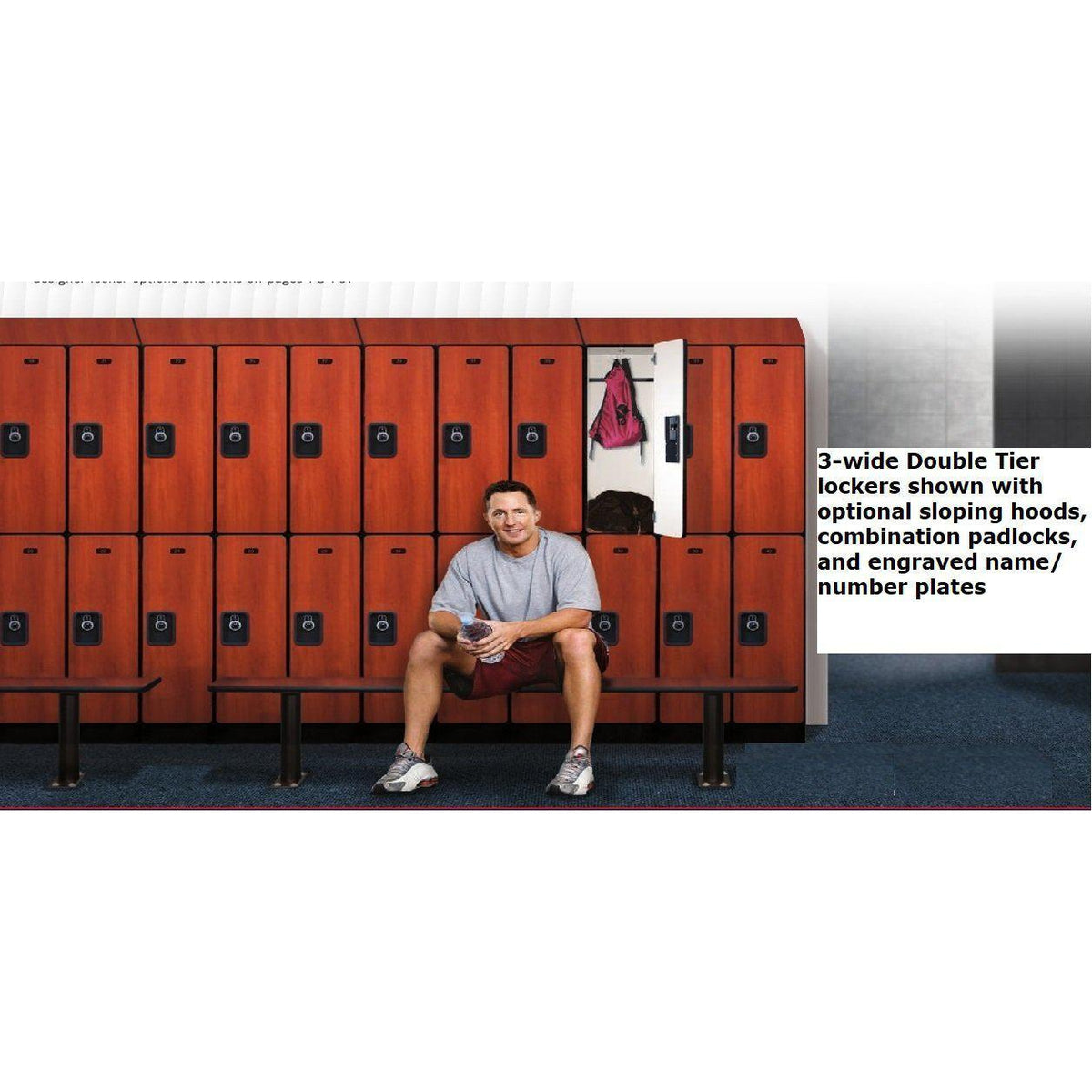 Designer Wood Lockers, 12"-Wide Double Tier, 6 Feet High, 15" Deep-Lockers-