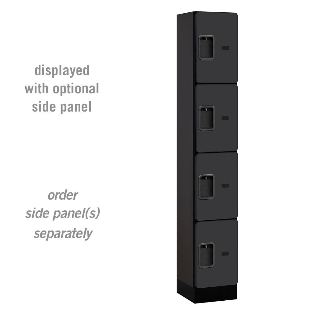 Designer Wood Lockers, 12"-Wide Four Tier, 6 Feet High, 15" Deep-Lockers-1 Wide-Black-