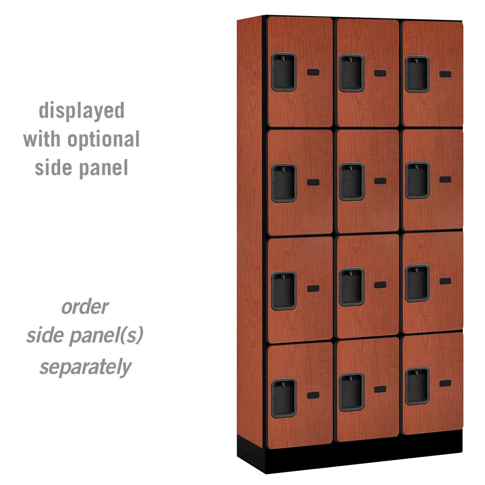 Designer Wood Lockers, 12"-Wide Four Tier, 6 Feet High, 15" Deep-Lockers-3 Wide-Cherry-