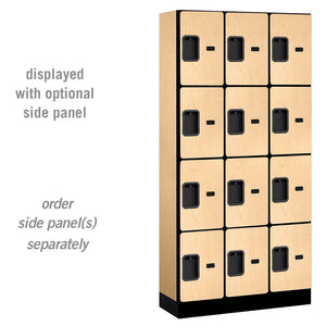 Designer Wood Lockers, 12"-Wide Four Tier, 6 Feet High, 15" Deep-Lockers-3 Wide-Maple-