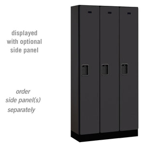 Designer Wood Lockers, 12" Wide Single Tier, 6 Feet High, 15" Deep-Lockers-3 Wide-Black-