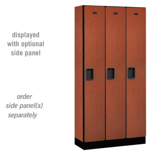 Designer Wood Lockers, 12" Wide Single Tier, 6 Feet High, 15" Deep-Lockers-3 Wide-Cherry-