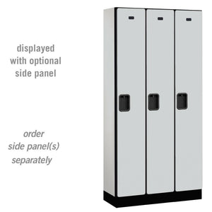 Designer Wood Lockers, 12" Wide Single Tier, 6 Feet High, 15" Deep-Lockers-3 Wide-Gray-