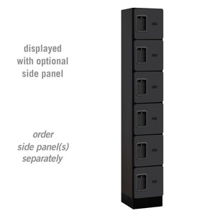 Designer Wood Lockers, 12"-Wide Six-Tier Box Style, 6 Feet High, 15" Deep-Lockers-1 Wide-Black-