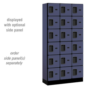Designer Wood Lockers, 12"-Wide Six-Tier Box Style, 6 Feet High, 15" Deep-Lockers-3 Wide-Blue-