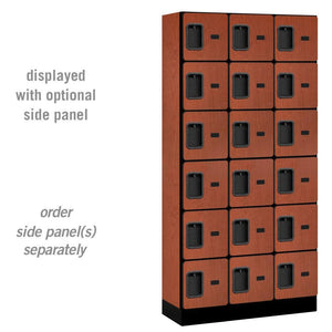 Designer Wood Lockers, 12"-Wide Six-Tier Box Style, 6 Feet High, 15" Deep-Lockers-3 Wide-Cherry-