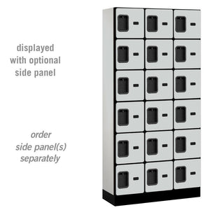 Designer Wood Lockers, 12"-Wide Six-Tier Box Style, 6 Feet High, 15" Deep-Lockers-3 Wide-Gray-