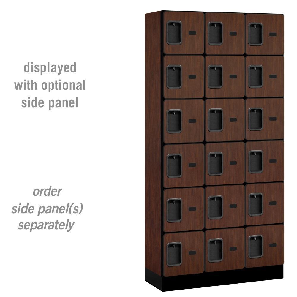Designer Wood Lockers, 12"-Wide Six-Tier Box Style, 6 Feet High, 15" Deep-Lockers-3 Wide-Mahogany-