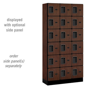Designer Wood Lockers, 12"-Wide Six-Tier Box Style, 6 Feet High, 15" Deep-Lockers-3 Wide-Mahogany-
