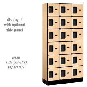 Designer Wood Lockers, 12"-Wide Six-Tier Box Style, 6 Feet High, 15" Deep-Lockers-3 Wide-Maple-