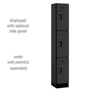 Designer Wood Lockers, 12"-Wide Triple Tier, 6 Feet High, 15" Deep-Lockers-1 Wide-Black-