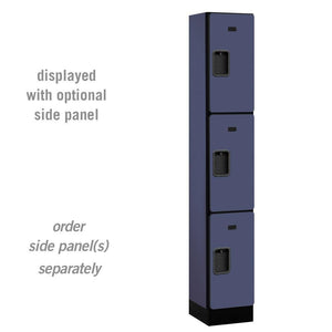 Designer Wood Lockers, 12"-Wide Triple Tier, 6 Feet High, 15" Deep-Lockers-1 Wide-Blue-