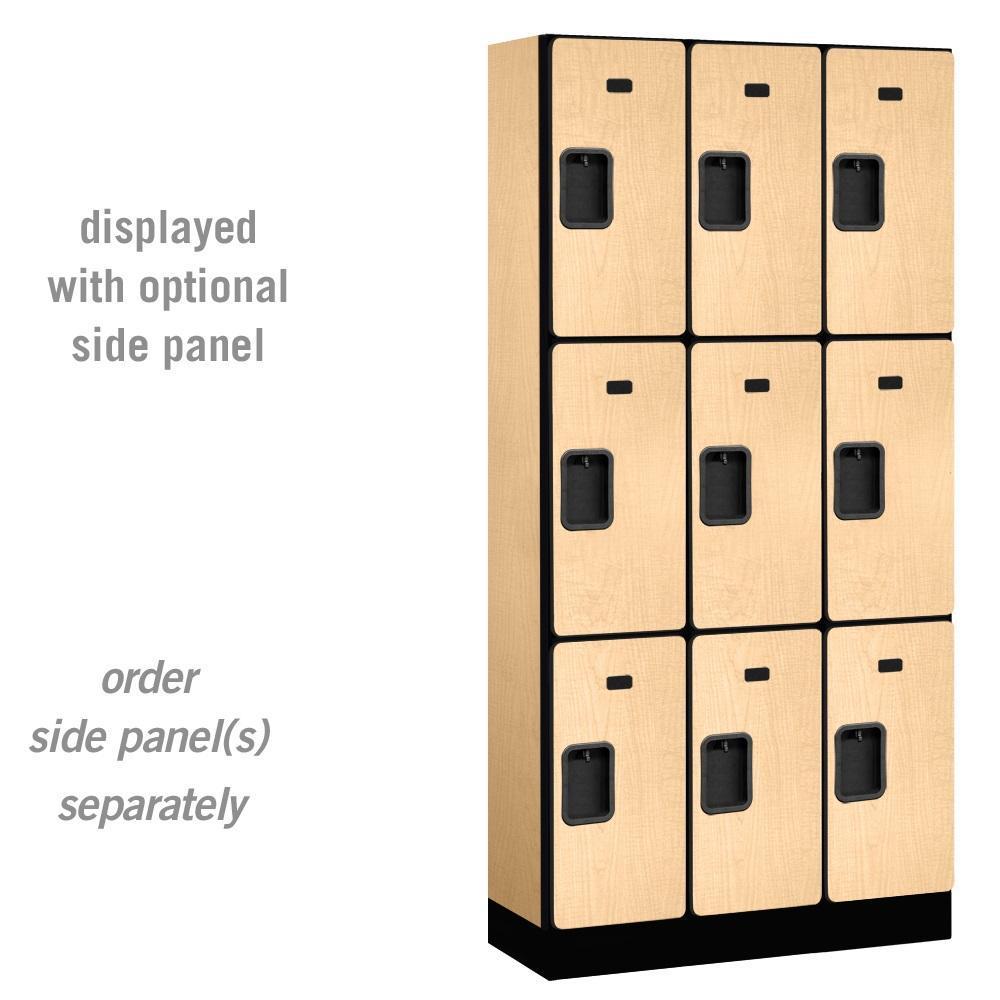 Designer Wood Lockers, 12"-Wide Triple Tier, 6 Feet High, 15" Deep-Lockers-3 Wide-Maple-