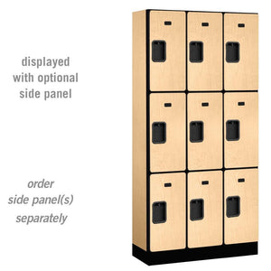 Designer Wood Lockers, 12"-Wide Triple Tier, 6 Feet High, 15" Deep-Lockers-3 Wide-Maple-