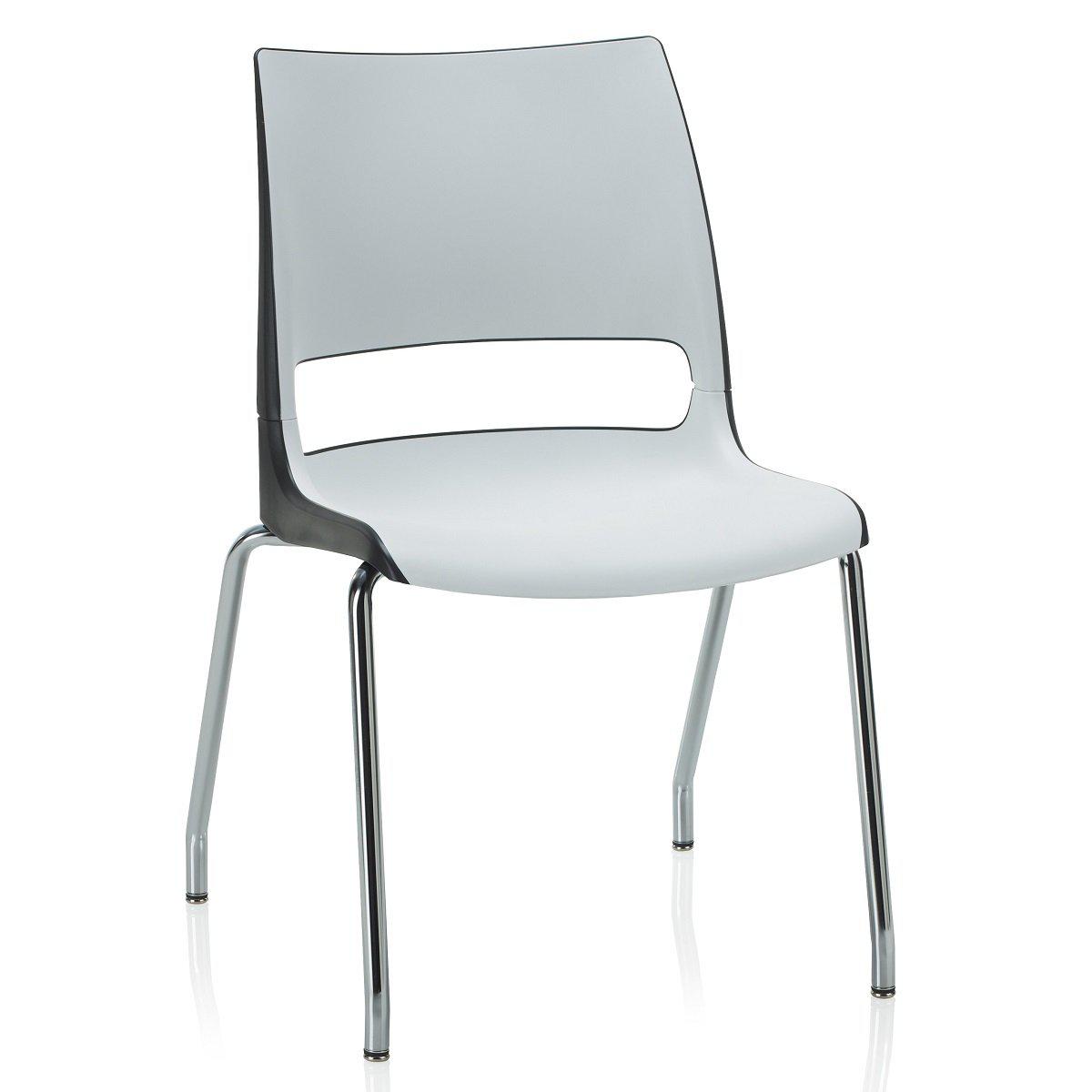 KI Doni Four-Leg Stack Chair with 2-Tone Poly Shell, FREE SHIPPING