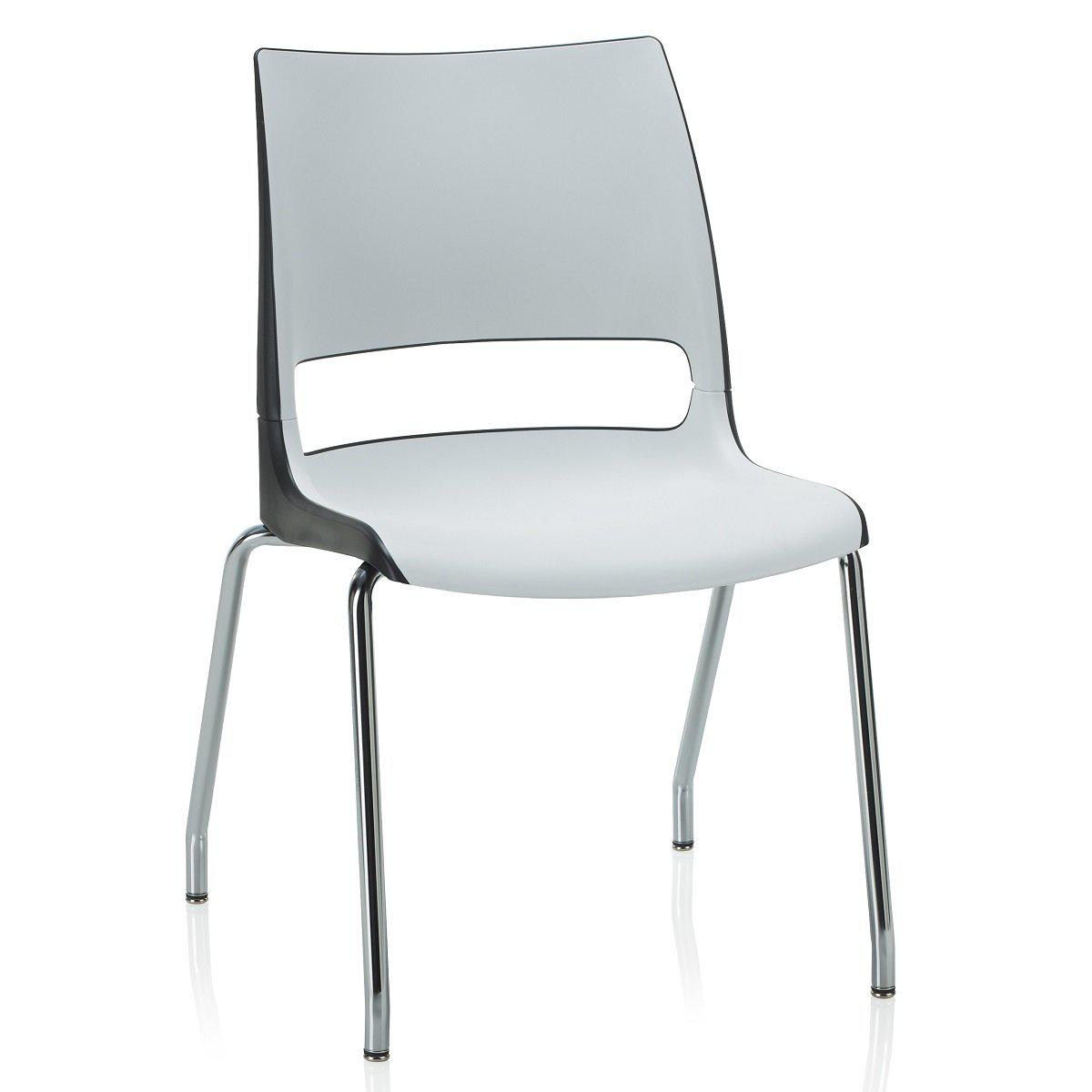 Doni Four-Leg Stack Chair with 2-Tone Poly Shell, FREE SHIPPING