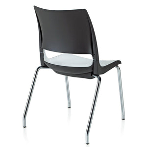 Doni Four-Leg Stack Chair with 2-Tone Poly Shell, FREE SHIPPING