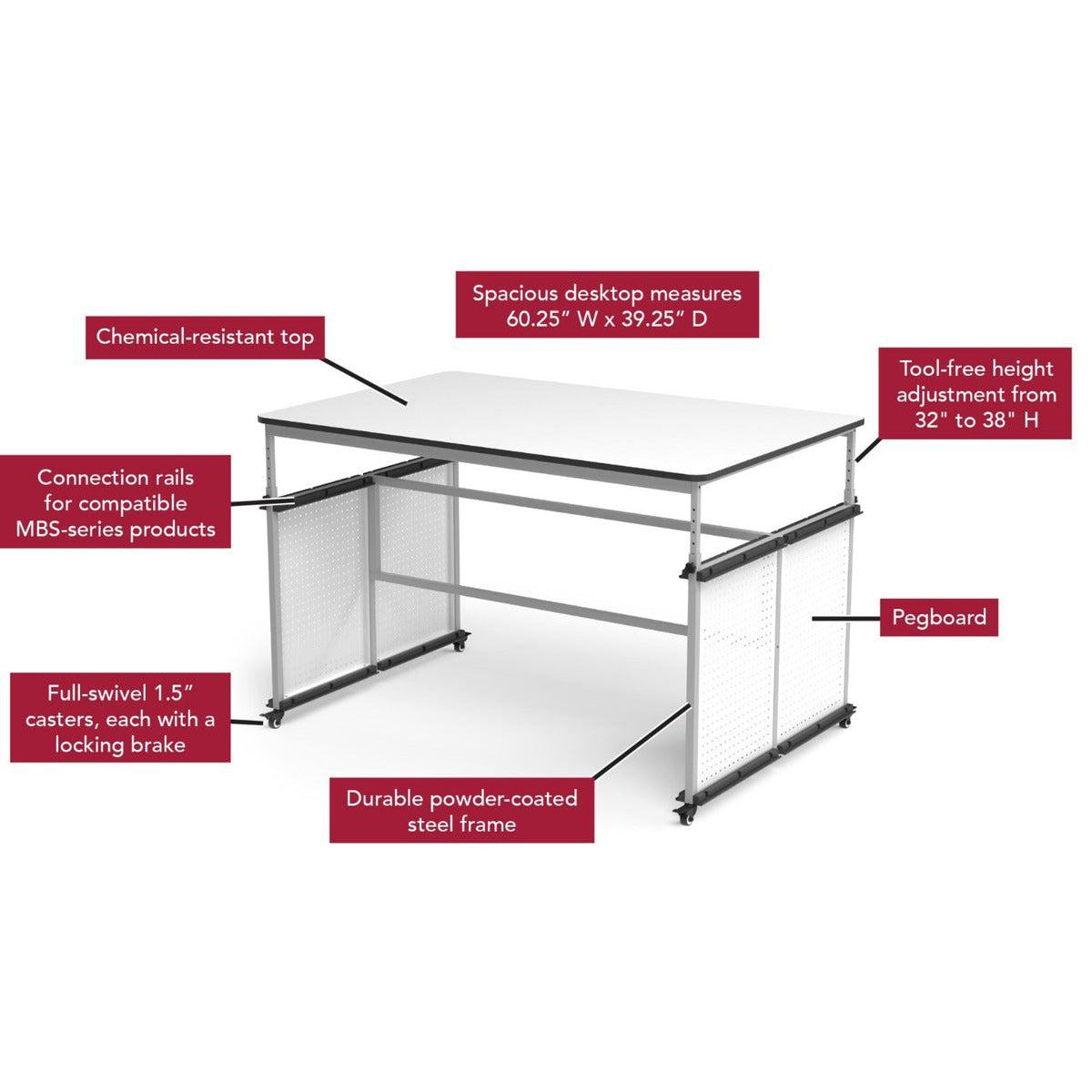 Modular Adjustable Height Makerspace and Science Lab Table - NextGen ...