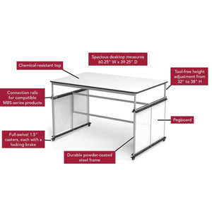 Modular Adjustable Height Makerspace and Science Lab Table