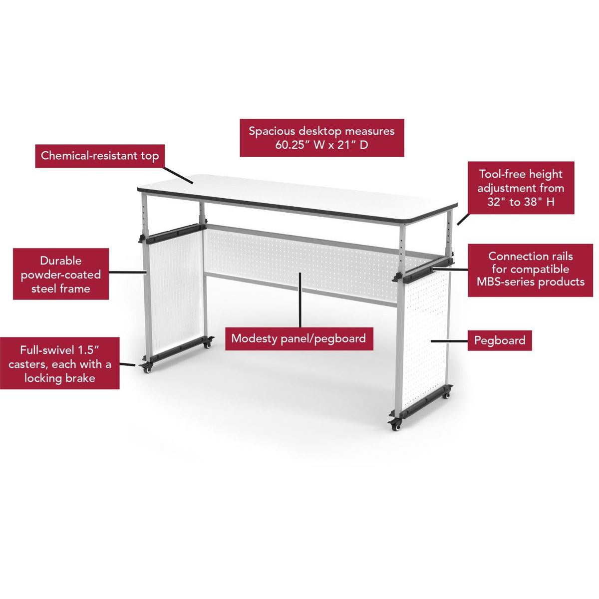 Modular Adjustable Height Teacher Desk