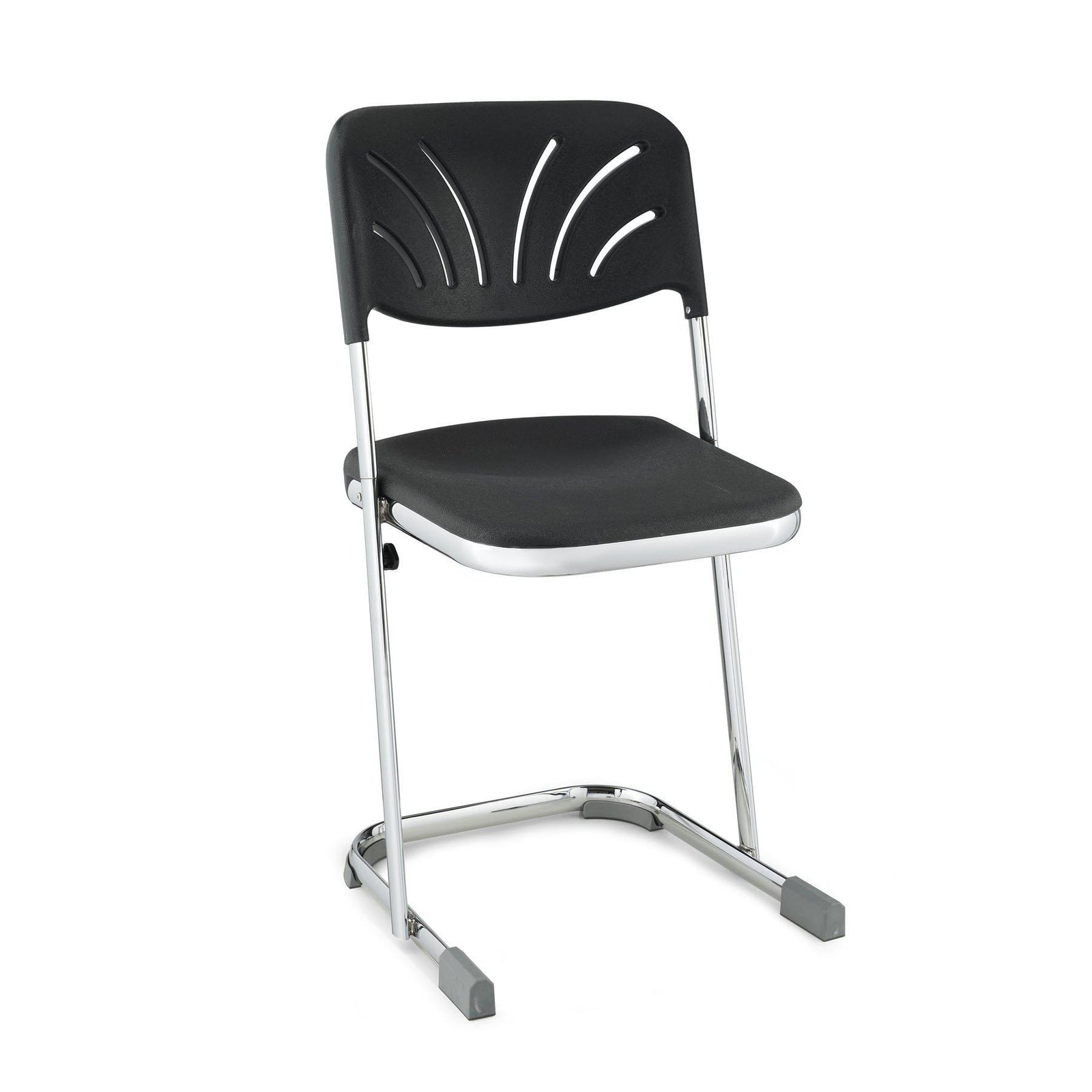 Elephant Z-Stool With Backrest, Black Seat and Chrome Frame-Stools-18"-