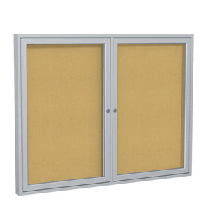 Enclosed Natural Cork Bulletin Board with Satin Aluminum Frame-Boards-3'H x 4'W-2-