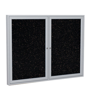 Enclosed Recycled Rubber Bulletin Board with Satin Aluminum Frame-Boards-
