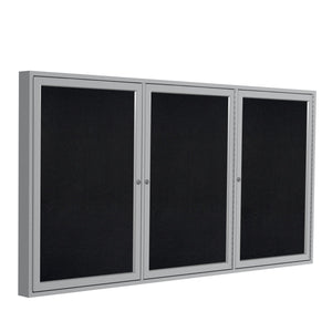 Enclosed Recycled Rubber Bulletin Board with Satin Aluminum Frame-Boards-