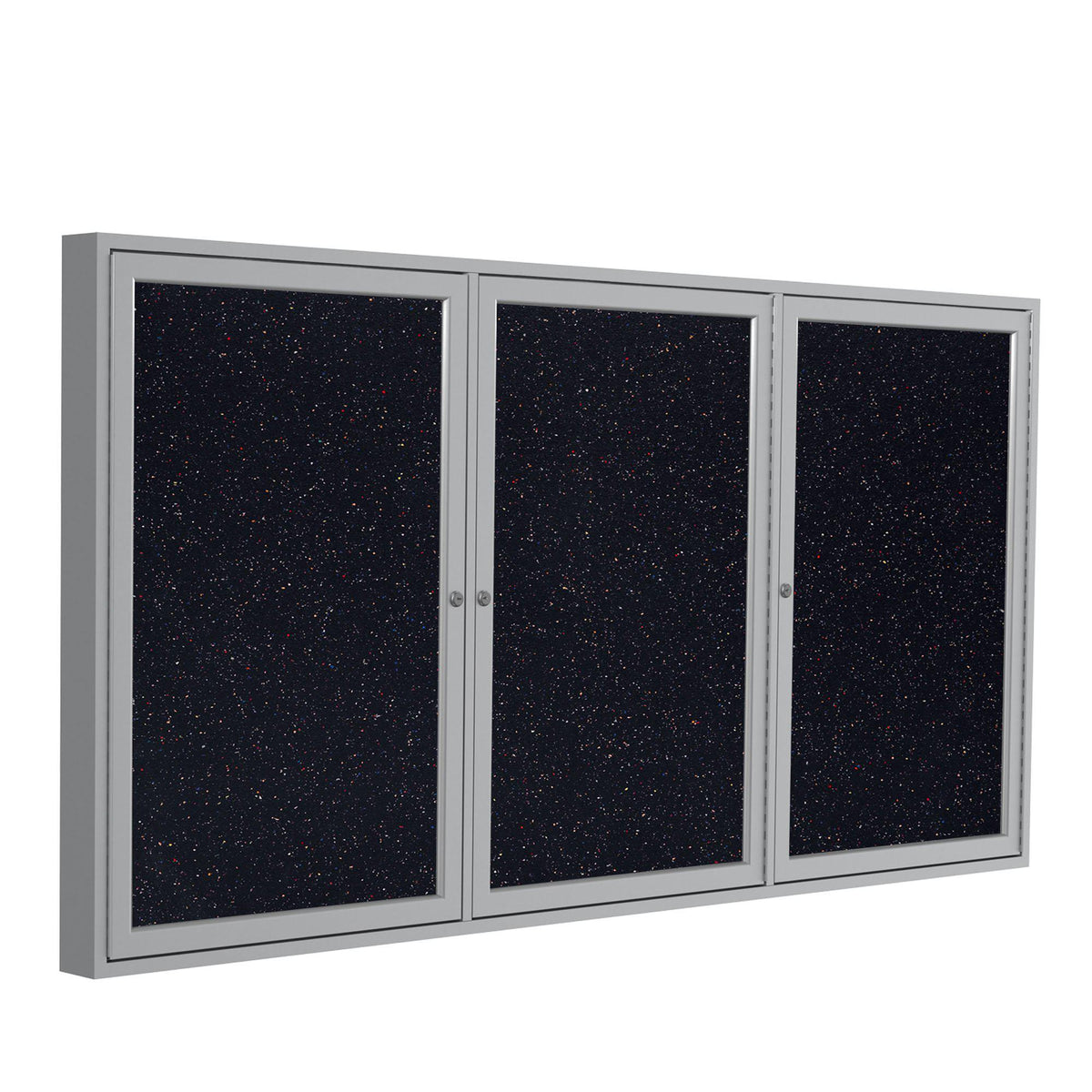 Enclosed Recycled Rubber Bulletin Board with Satin Aluminum Frame-Boards-