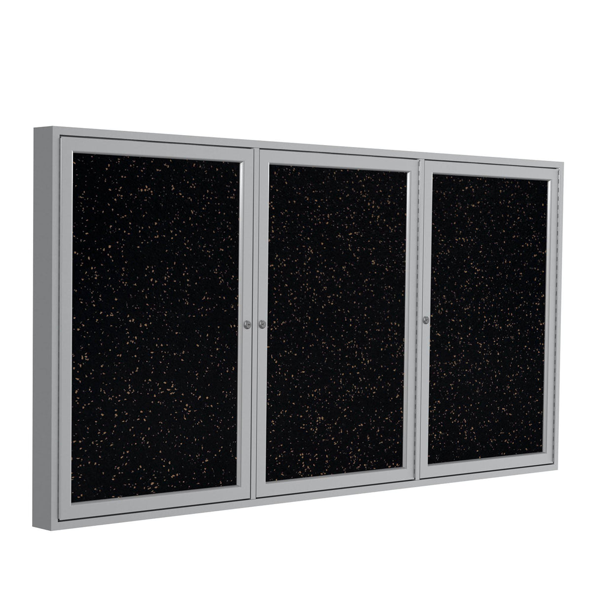 Enclosed Recycled Rubber Bulletin Board with Satin Aluminum Frame-Boards-