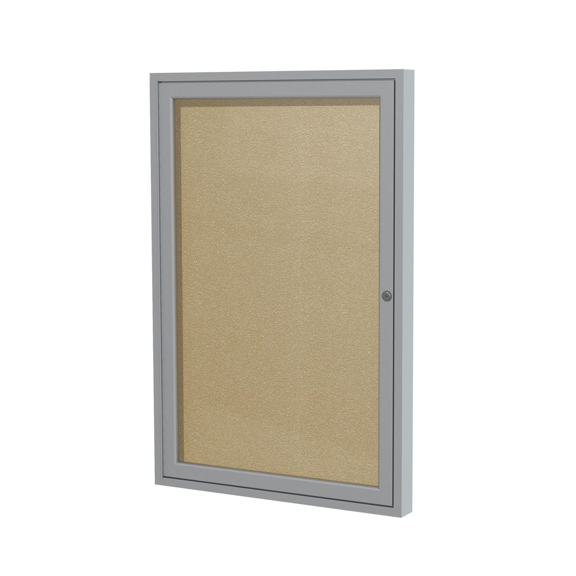Enclosed Vinyl Bulletin Board with Satin Aluminum Frame-Boards-24"H x 18"W-1-Caramel