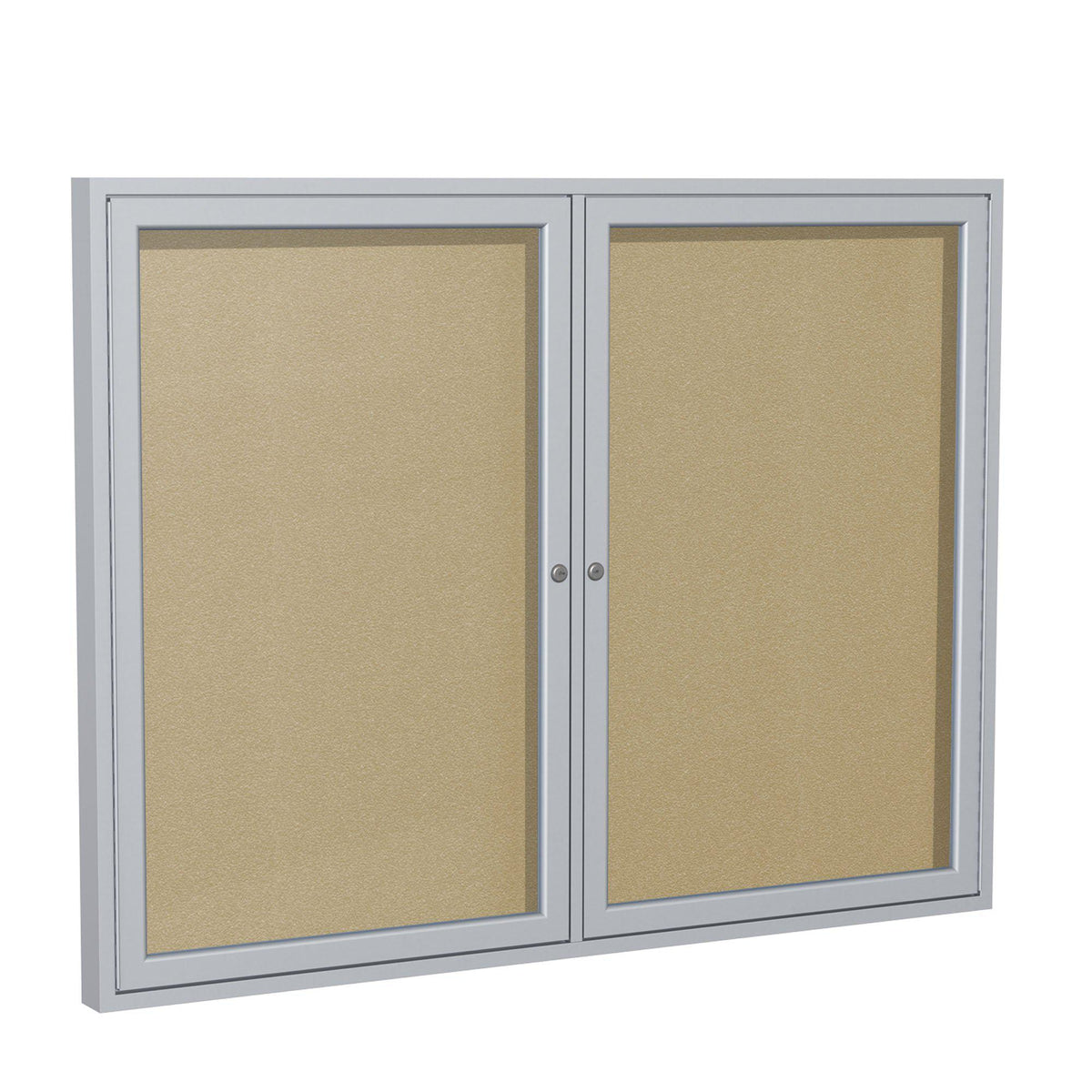 Enclosed Vinyl Bulletin Board with Satin Aluminum Frame-Boards-3'H x 4'W-2-Caramel