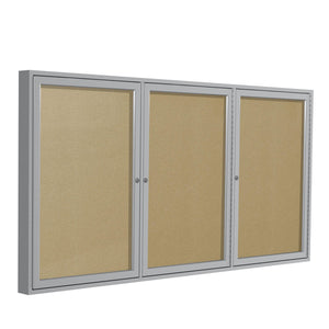 Enclosed Vinyl Bulletin Board with Satin Aluminum Frame-Boards-3'H x 6'W-3-Caramel