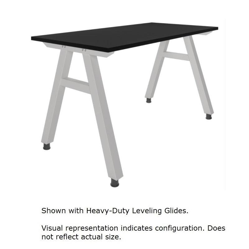 A-Frame Series Mobile Table, Epoxy Top, 60" W x 48" D x 30" H