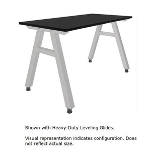 A-Frame Series Mobile Table, Epoxy Top, 84" W x 36" D x 36" H