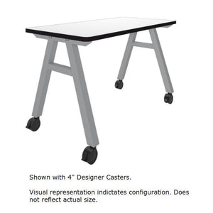 A-Frame Series Mobile Table, Erasable High Pressure Laminate Top, 84" W x 48" D x 30" H