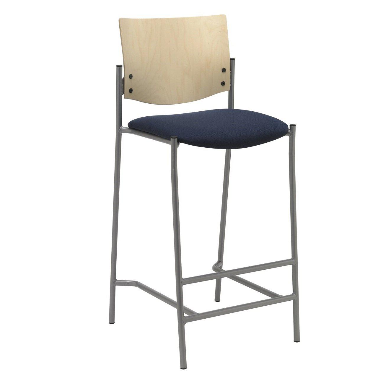 Evolve Barstool, Wood Back, Padded Seat with Fabric Upholstery, 30"H