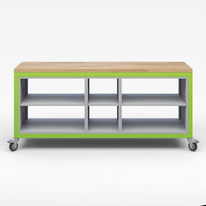 Explorer Series Cargo Cart-Tables-Full Top-1 Single Open and 2 Double Open Storage Modules-Green Apple