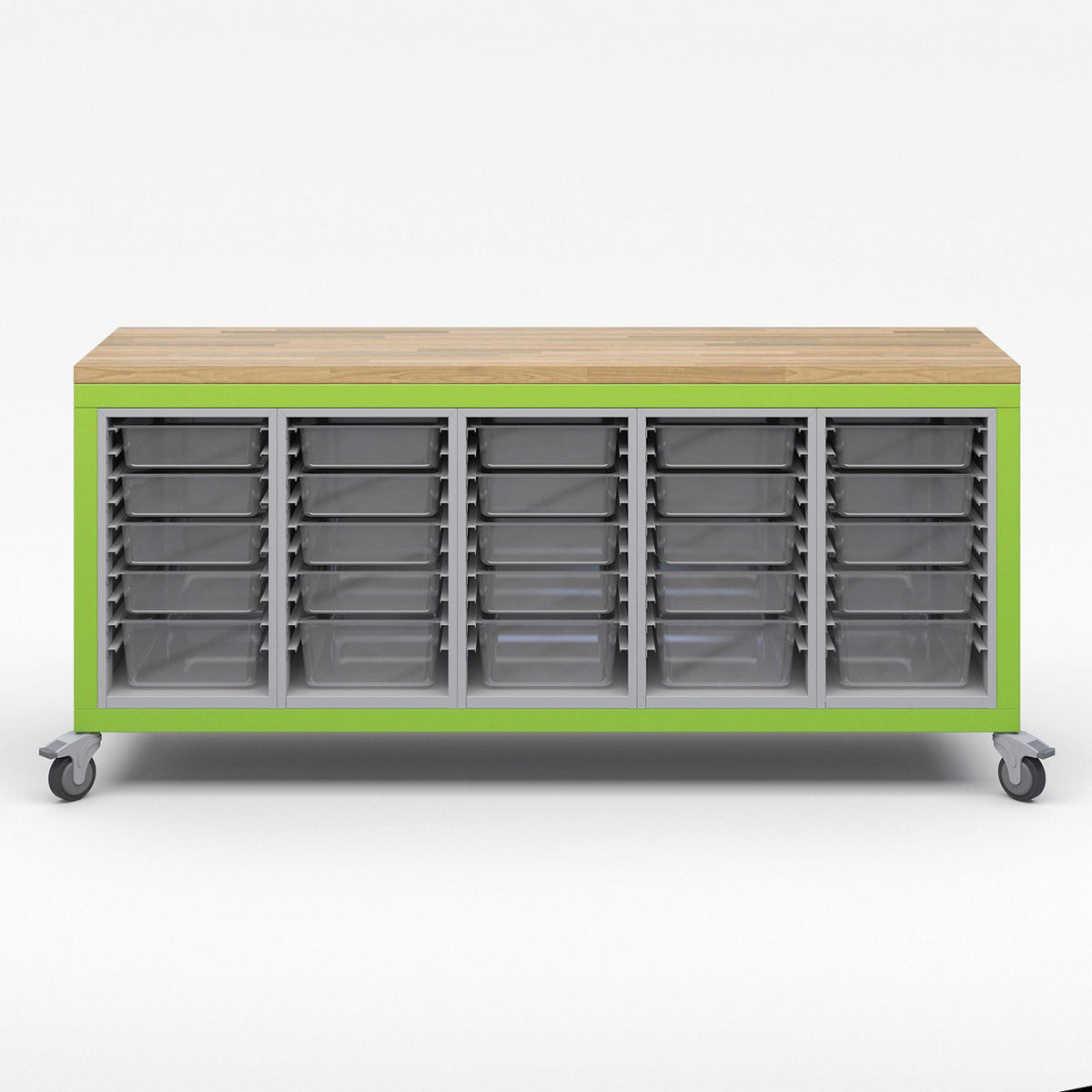 Explorer Series Cargo Cart-Tables-Full Top-5 Bin Modules-Green Apple