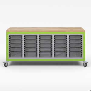 Explorer Series Cargo Cart-Tables-Full Top-5 Bin Modules-Green Apple
