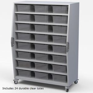 Explorer Series Tall Storage Cart-Storage Cabinets & Shelving-Bin Storage with 24 Bins-
